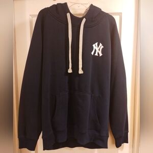 Antigua Yankees Navy Blue Hoodie with White Logo